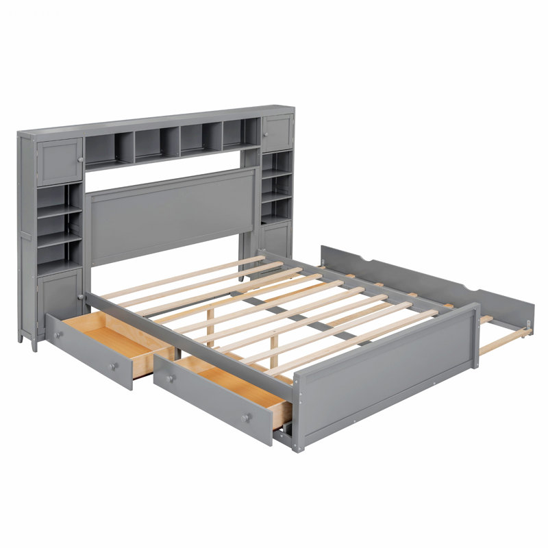Elko Platform Storage Bed, Queen, Gray
