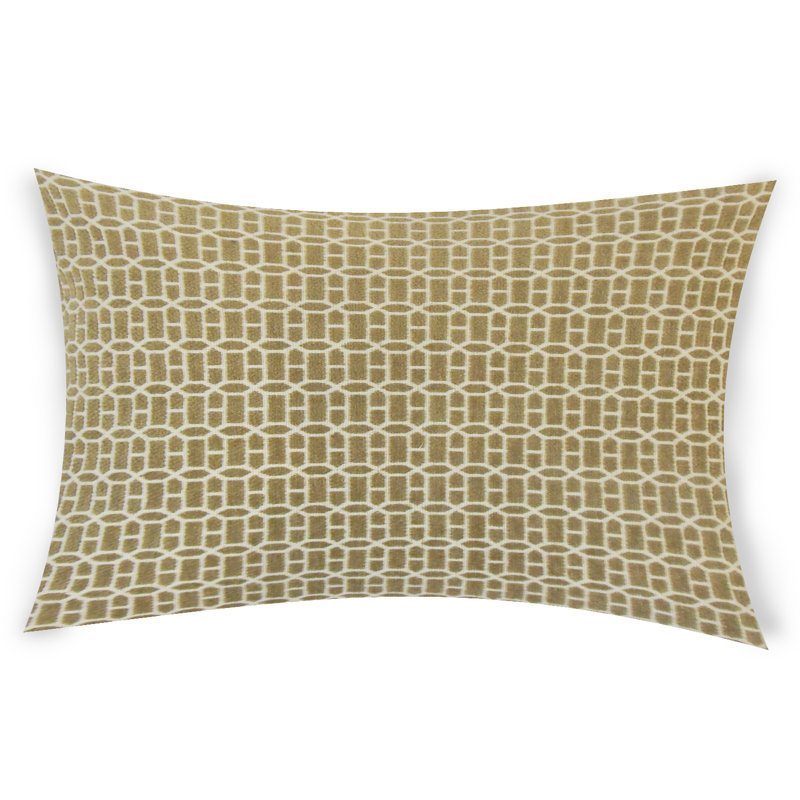 Geometric Feather Reversible Throw Pillow, Brown, 14" x 36"