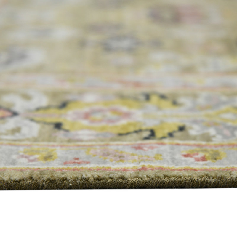 Hillard Hand Knotted Wool Geometric Indoor Rug, Rectangle 2'8" x 8'