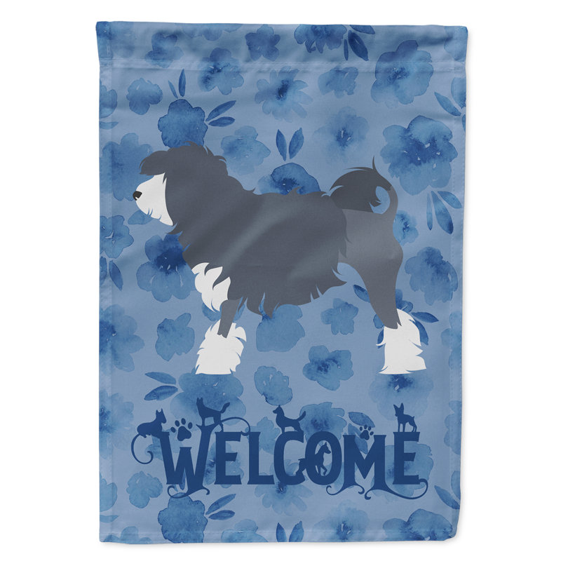 Caniche en polyester à 2 côtés 40 x 28 po standard welcome drapeau maison, Petit chien lion 1