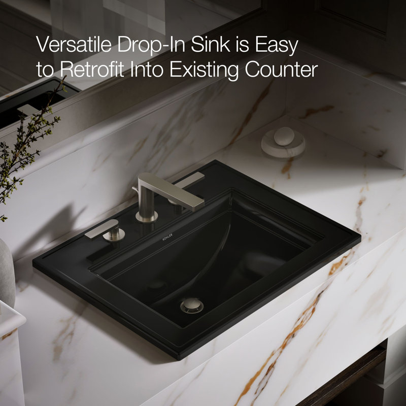 Memoirs® Stately Drop-in Bathroom Sink, 8" Centers, Black