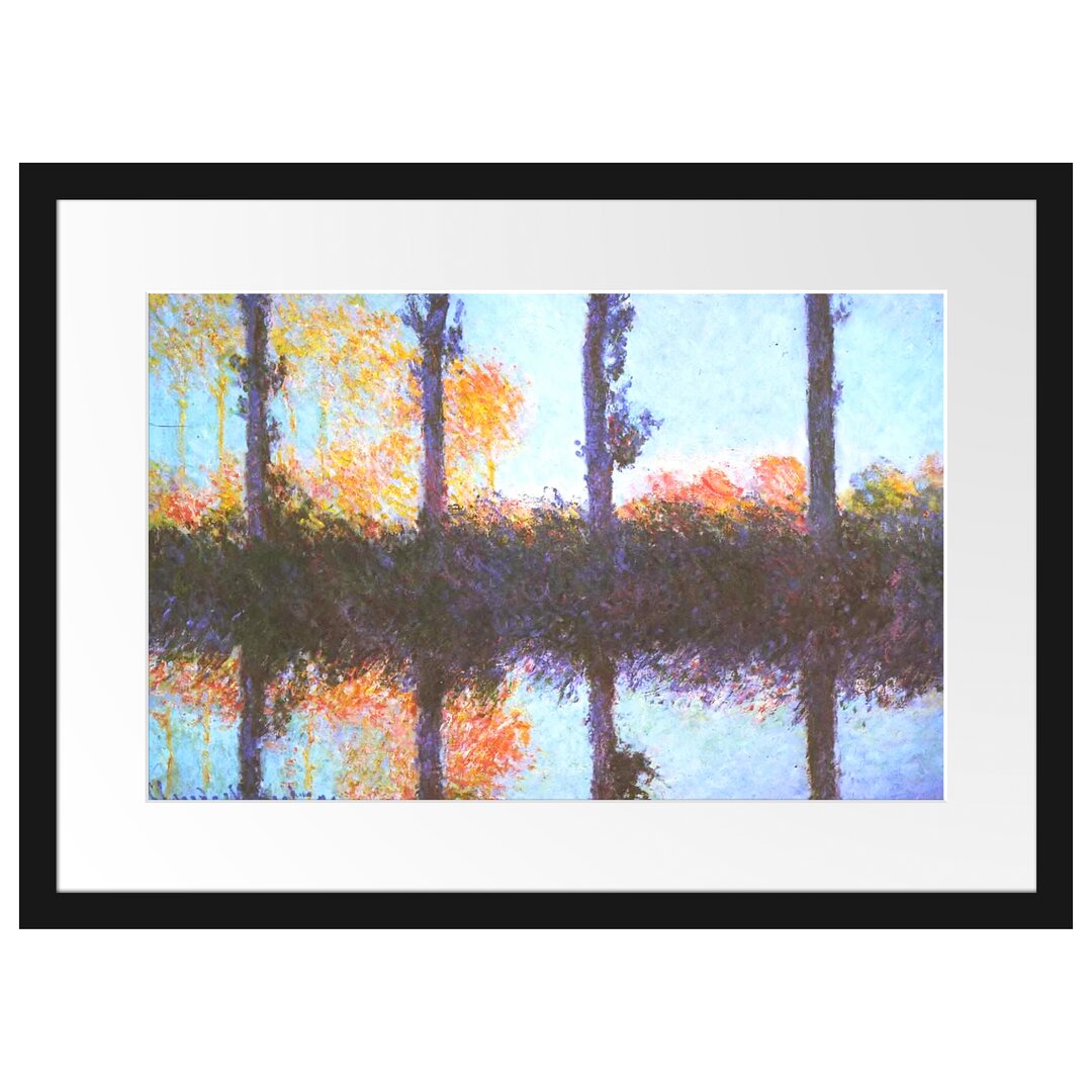 Gerahmter Kunstdruck The Four Poplars von Claude Monet