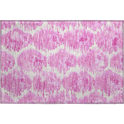 Premium Machine Washable Prisco Pink Rug