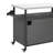 Outdoor Kitchen Wicker Island Rolling Cart Bar Table & Storage Cabinet, Wheels And Stainless Steel Extended Table Top