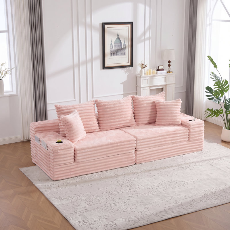 Canapé-lit convertible 4 places en mousse à mémoire de forme COURMORE l 107,48 po x P 38,58 po x H 23,63 po