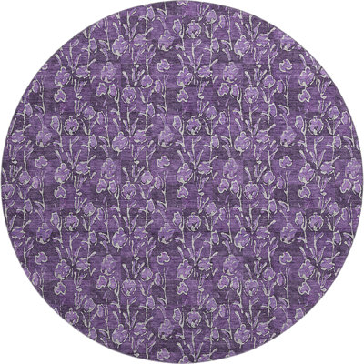Premium Machine Washable Prisco Purple Rug