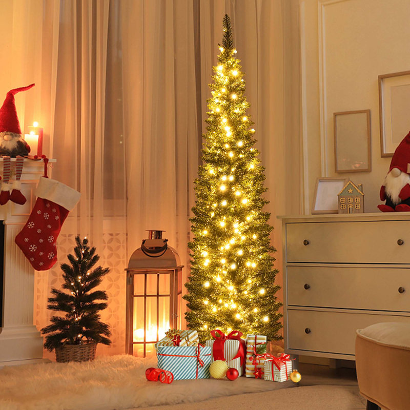 Arbre de Noël artificiel éclairé, H 6 pi
