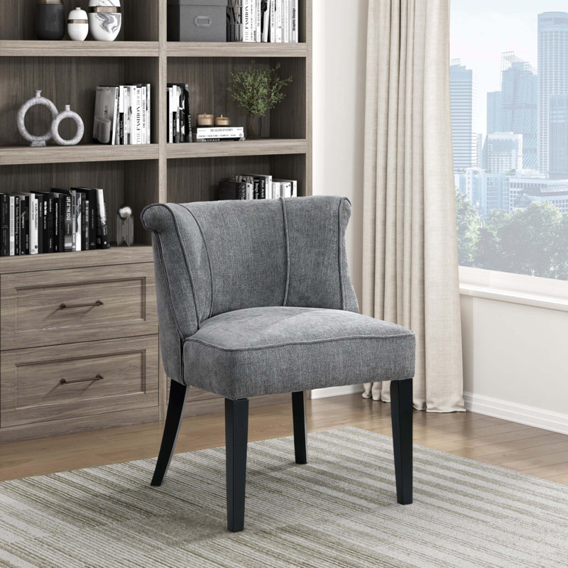 Fauteuil d'appoint à coussin en mousse, Gris anthracite