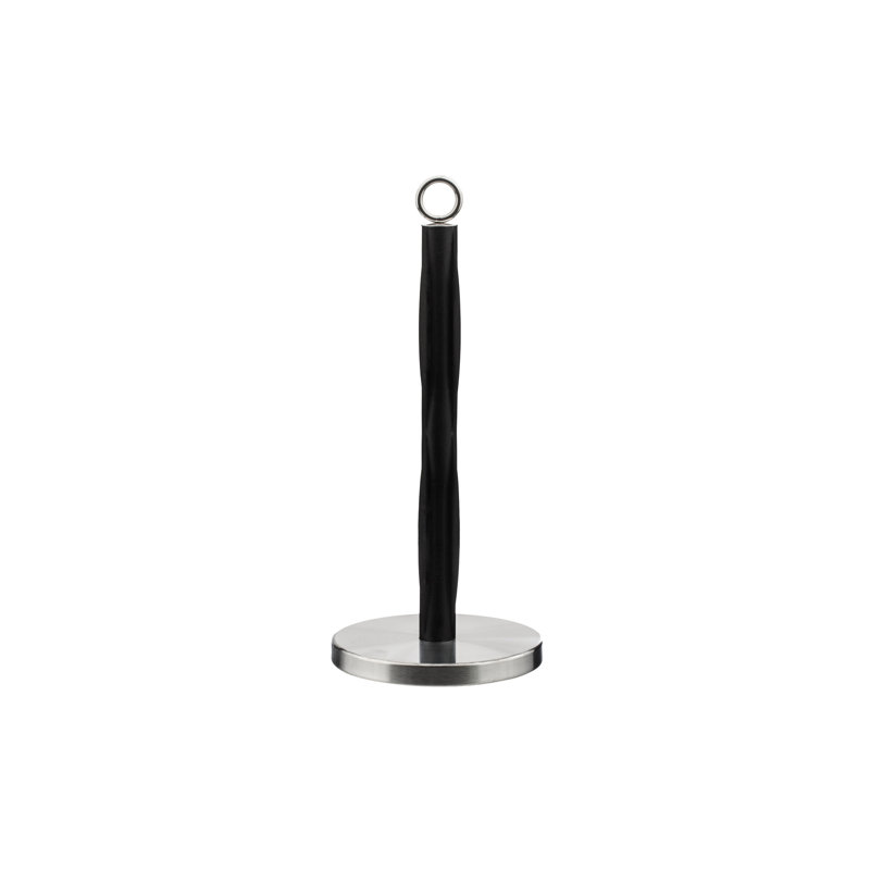 Porte-essuie-tout Rebrilliant avec bouton rond et bras de tension, Black