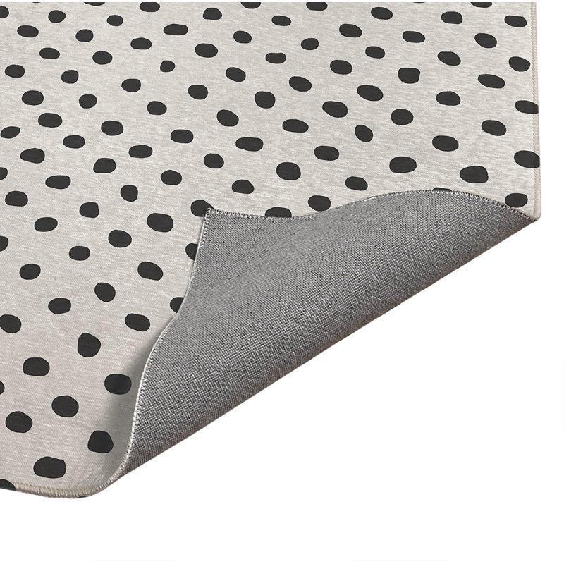 Tapis de cuisine Dot Lyfe, Rectangle 5 pi x 7 pi, Ivoire/gris anthracite