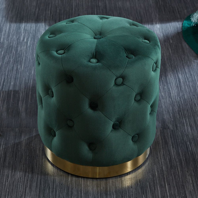 Lonan Metal Accent Stool, Green