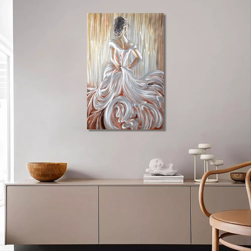 «The Lady in Peach», peinture sur métal