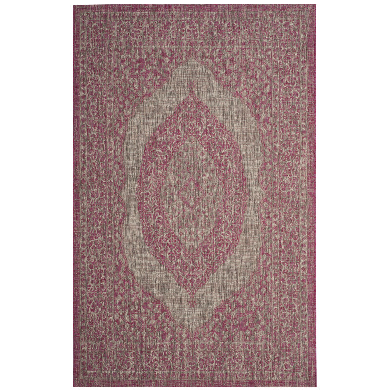 Amedee Performance Oriental Indoor/Outdoor Area Rug, Rectangle 5'3" x 7'7"