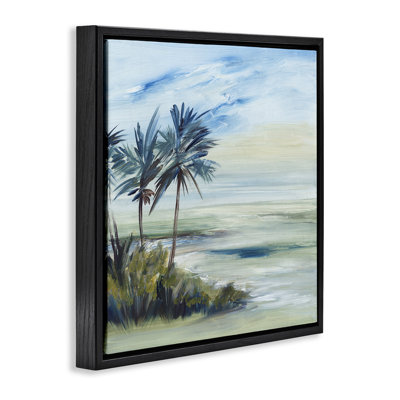 Windy Palm Trees Floater Canvas Wall Art by Lera