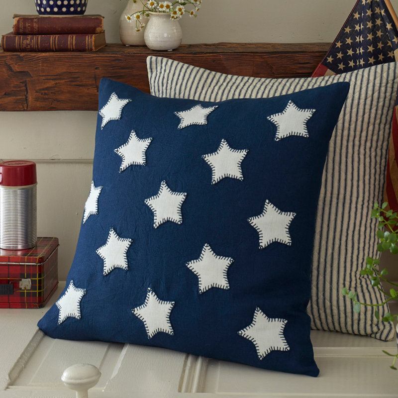 Stars Americana Throw Pillow, Navy