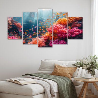 Rumsey - Coral Wall Art Decor Set 5 Piece