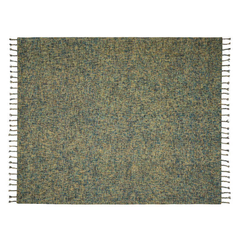 Tapis bleu touffeté à la main Nomad, Rectangle 8 pi x 10 pi