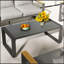 Table basse - Table légère en aluminium thermolaqué et verre - Utilisation polyvalente - Rectangulaire - Gris