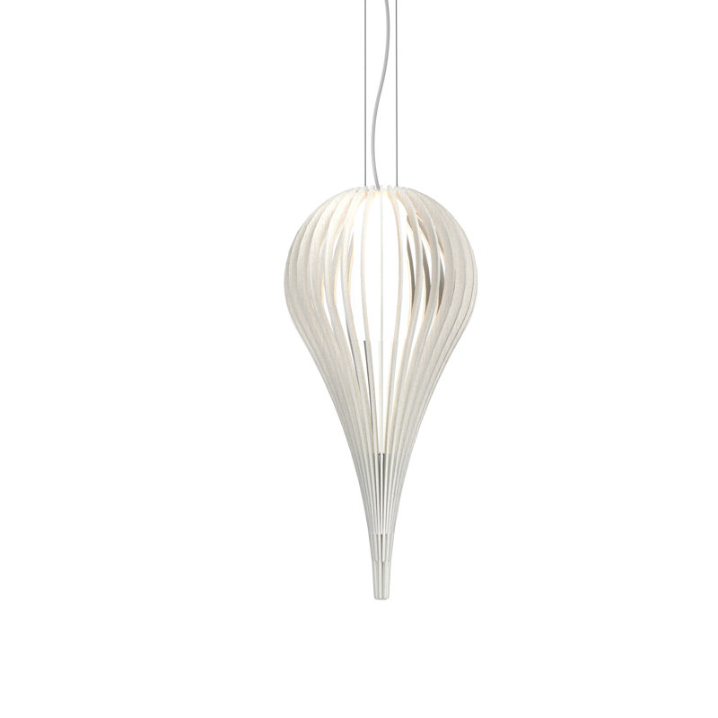 Luminaire suspendu unique à 1 lumière Cache, Blanc organique, H 23,62 po x l 12,6 po x P 12,6 po