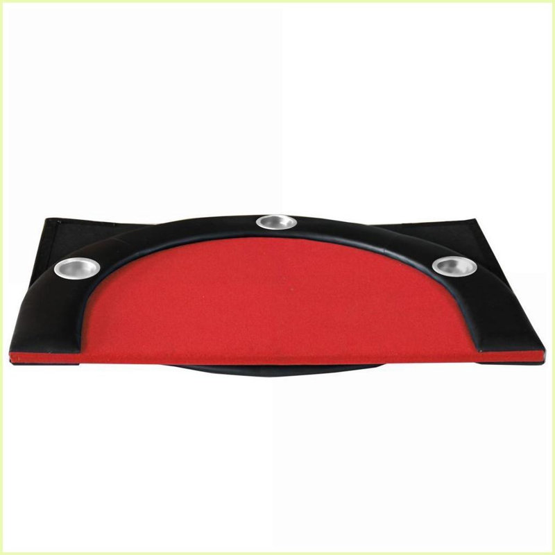 Plateau de table de jeu de cartes pour 10 joueurs, table de jeu classique en feutre de casino pliable | Rouge | Moderne