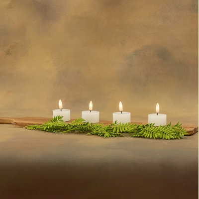 Ensemble de 4 bougies chauffe-plat blanches sans flamme