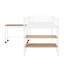 Lit mezzanine simple en métal avec bureau et tablettes, blanc-405843615