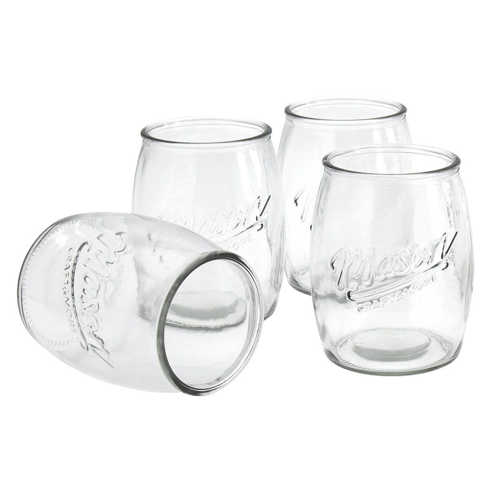 Mason Craft & More 4pk 24oz Belly Jars with no handle Mason Craft & More