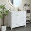 36 po X P 18 po P x 34 po Meuble-lavabo autoportant H blanc avec plateau en céramique blanche