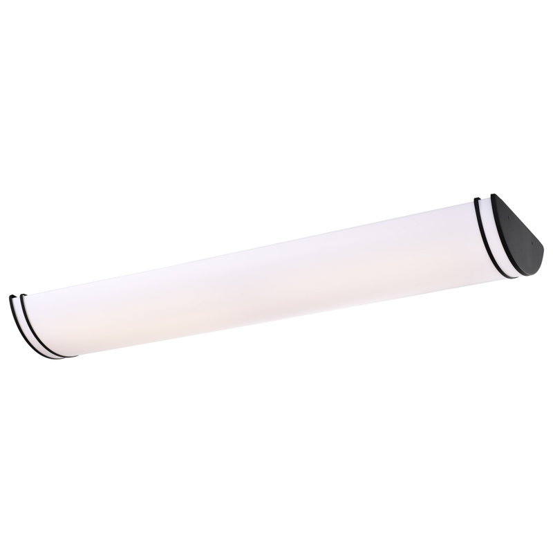 Myrical Acrylic LED Flush Mount, Matte Black, 4.5" H x 50" W x 12" D