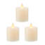 Set of 3 Ivory Realistic LED Wax Votive Candle, Ivory