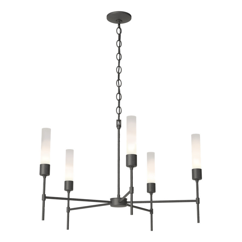 Vela 5 - Light Sputnik Sphere Chandelier, Natural Iron, Clear Glass with Frost