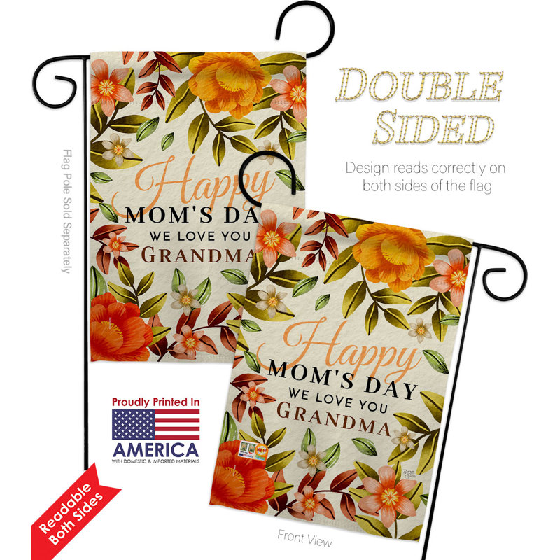 Double Sided 18.5 in. H x 13 in. W Polyester Mother's Day Garden flag