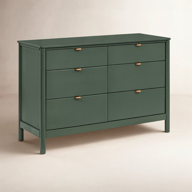 Bondi 6 Drawer Double Dresser, Green