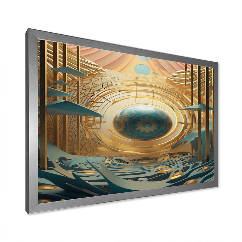 " Infinite Possibilities Retro Futuristic ", Gray Single Picture Framed, 32" H x 24"W x 1" D