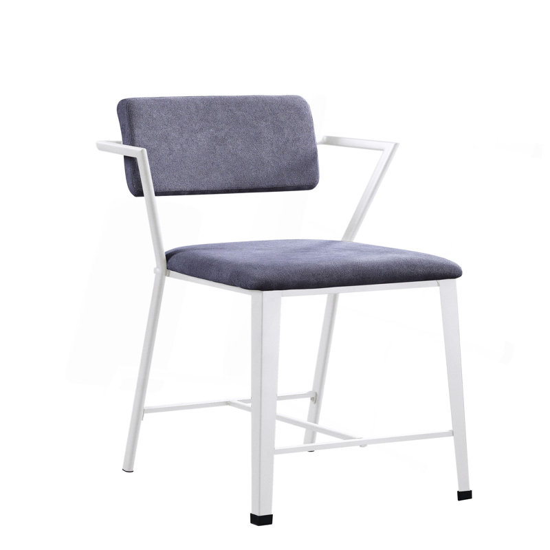 Ensemble de chaises à hauteur de comptoir en tissu gris et blanc (ensemble de 2)