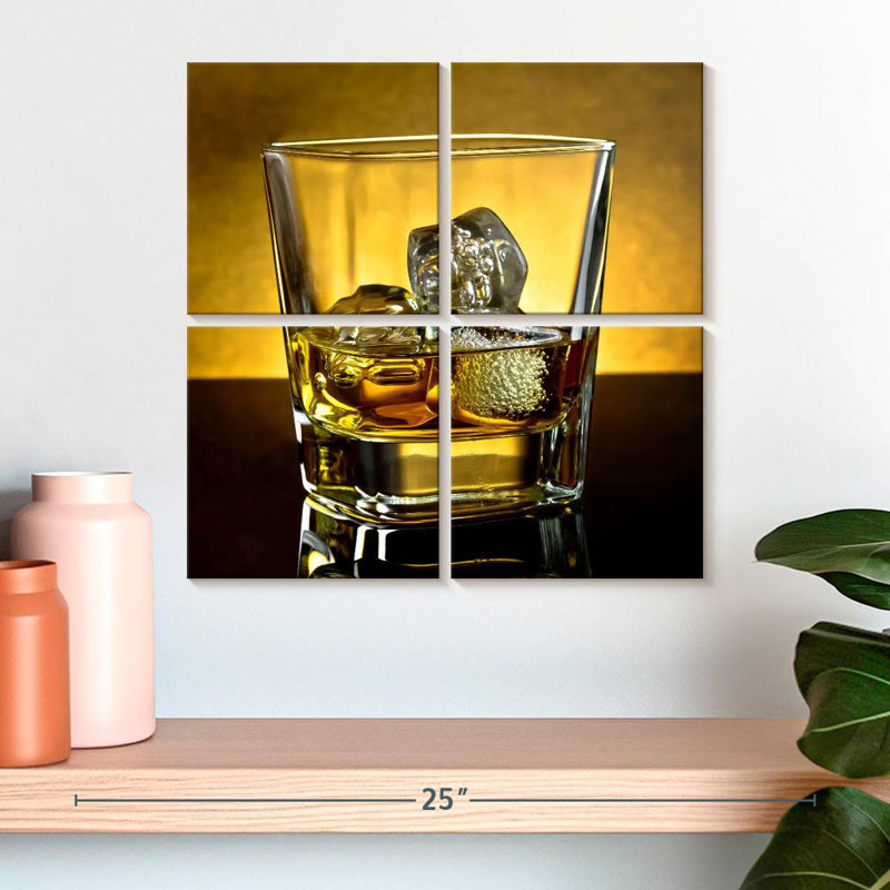Yarlin whisky avec glace, H 18 po x l 18 po