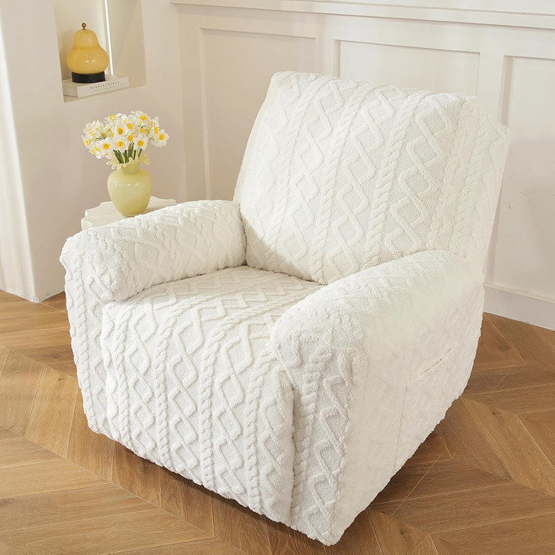 Ensemble de 4 fauteuils inclinables géométriques en jacquard moelleux