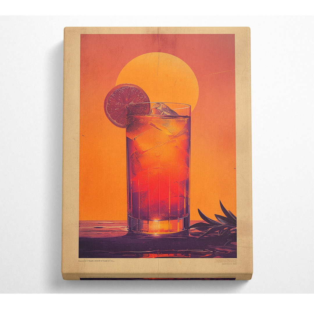 Sonnenuntergang Cocktail Canvas Druck