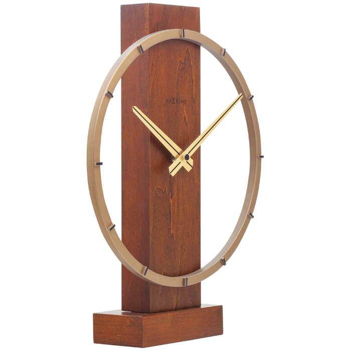 Nextime Carl Modern & Contemporary Analog Solid Wood Tabletop Clock ...
