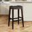 30" Bar Stool, Cherry Finish, Bone Leather Seat-44556479