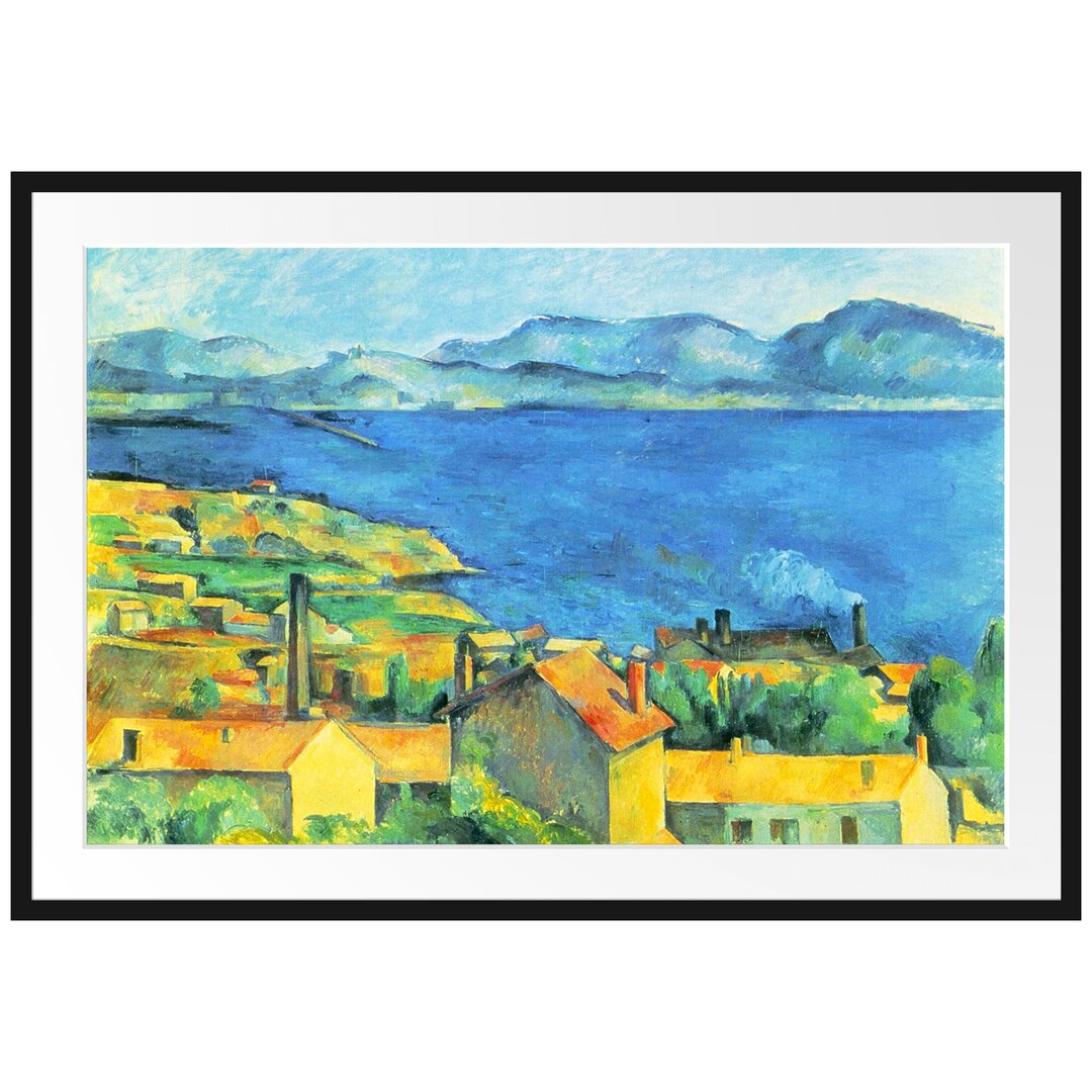 Gerahmter Kunstdruck The Bay of Marseilles View from L'Estaque von Paul Cezanne