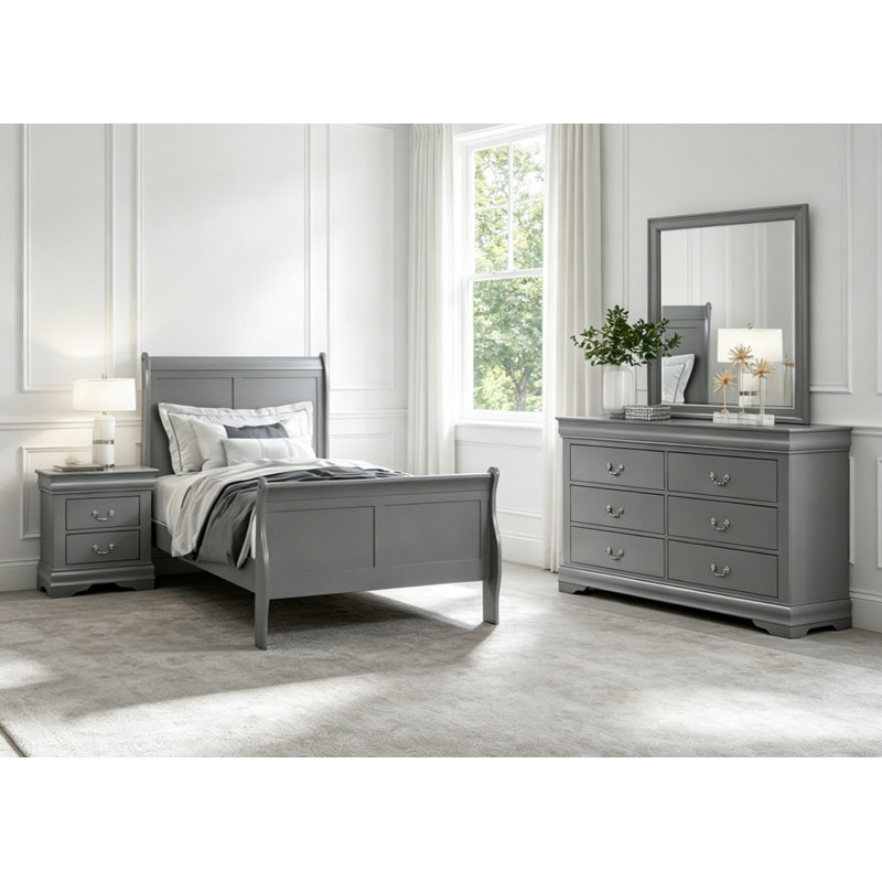 4 Piece Gillett, Grey, Twin