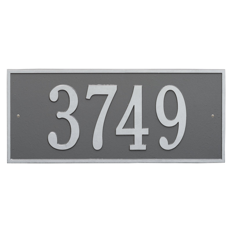 Hartford 1-Line Wall Address Plaque, Pewter and Silver, Yes