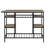 Lona Rustic Oak & Black Finish Kitchen Island