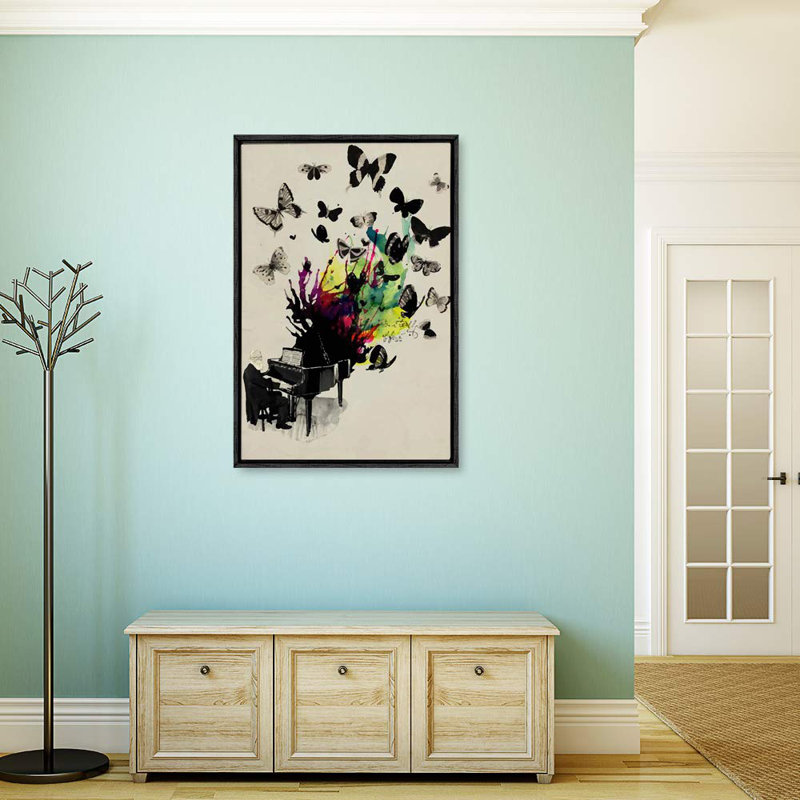 Piano Illusion, Black, 24" H x 16" W