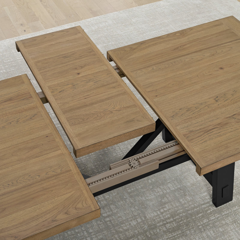 Black Trestle Table With Leaf