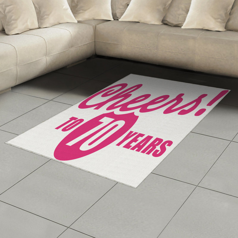 Hot Pink High Density Long Fiber Poly Threads Decorative Area Rug Carpet, Rectangle 4' x 5'8"