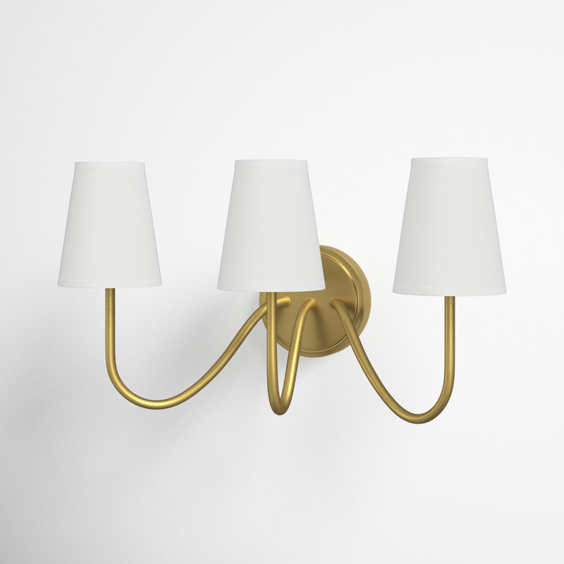 Mariposa 3 - Light Dimmable Armed Sconce in Natural Brass, Natural Brass