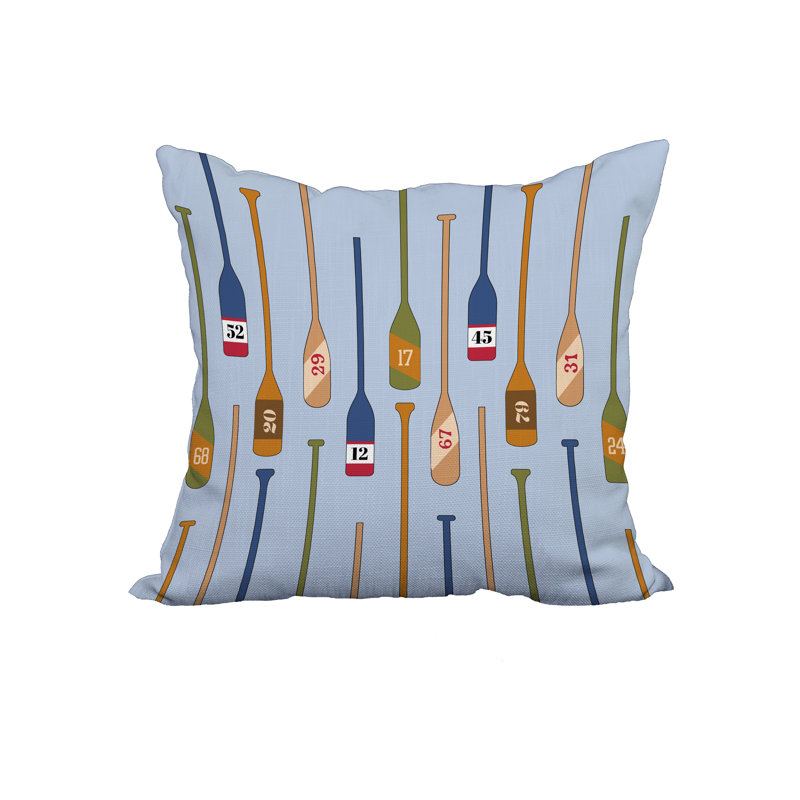 Housse et insert de coussin en coton Oar, 18 po x 18 po, Bleu