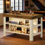 Table de bar - Bois d'ingénierie - 1 pièce - Table de bar - Brun - Rangement à plusieurs niveaux